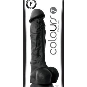 Colours Pleasures Silicone Dildo 7in - Black