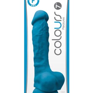 Colours Pleasure Silicone Dildo 7in - Blue