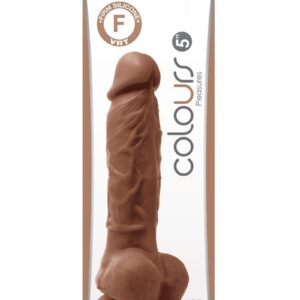 Colours Pleasures Silicone Dildo 5in - Chocolate