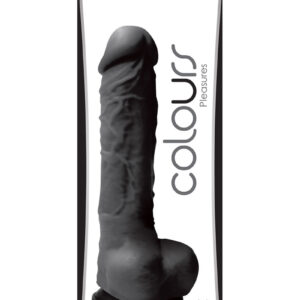 Colours Pleasures Silicone Dildo 5in - Black