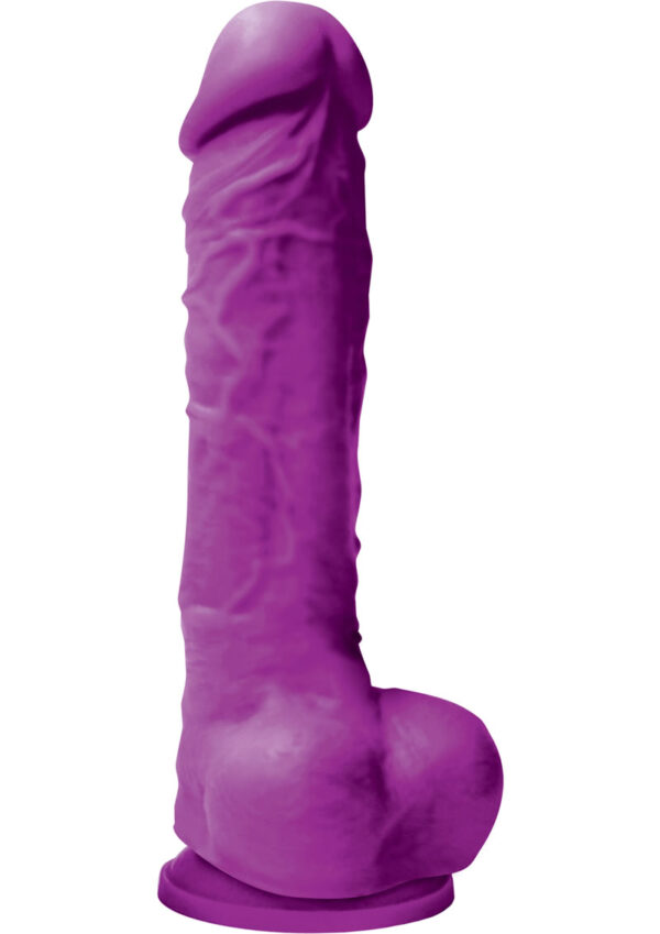 Colours Pleasures Silicone Dildo 5in - Purple - Image 2