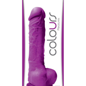 Colours Pleasures Silicone Dildo 5in - Purple