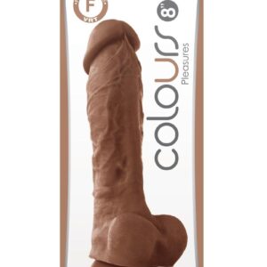 Colours Pleasures Silicone Dildo 8in - Chocolate