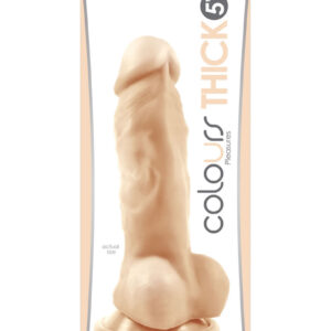 Colours Pleasures Silicone Thick Dildo 5in- Vanilla