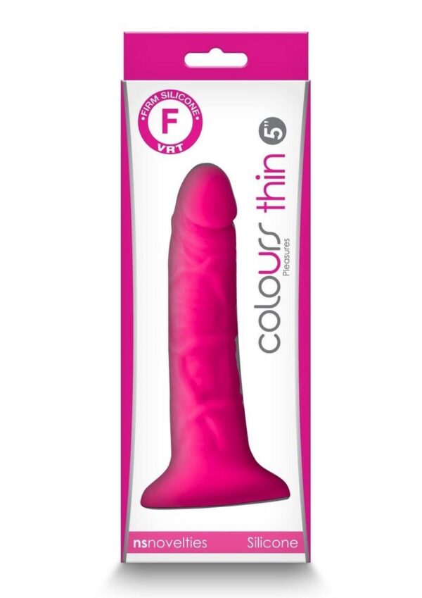 Colours Pleasures Silicone Thin Dildo 5in - Pink - Image 3