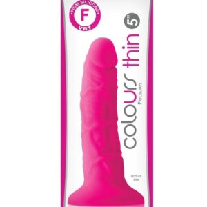 Colours Pleasures Silicone Thin Dildo 5in - Pink