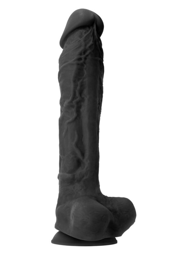 Colours Pleasures Silicone Dildo 10in - Black - Image 2