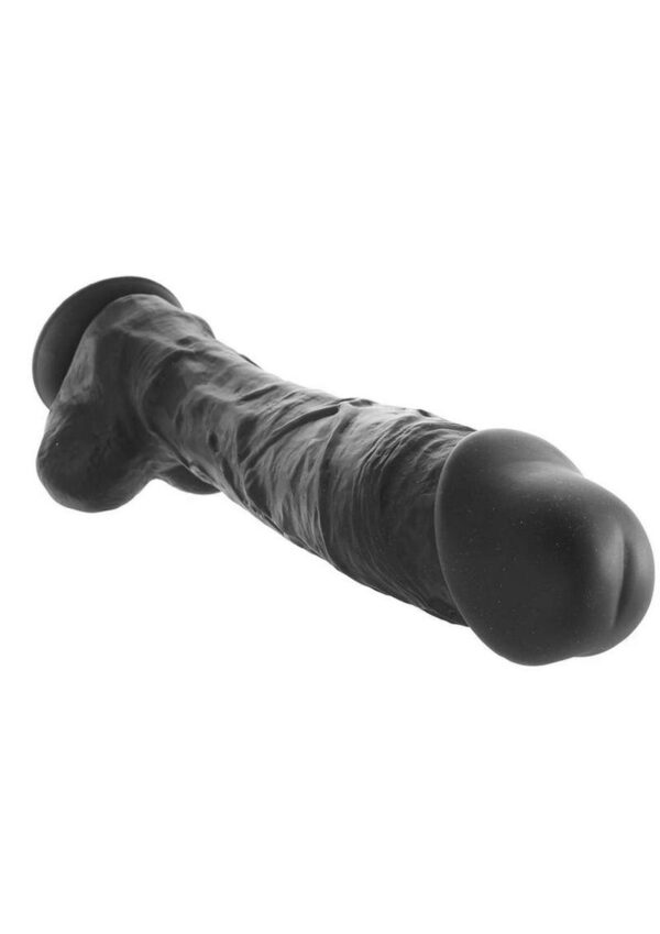 Colours Pleasures Silicone Dildo 10in - Black - Image 3