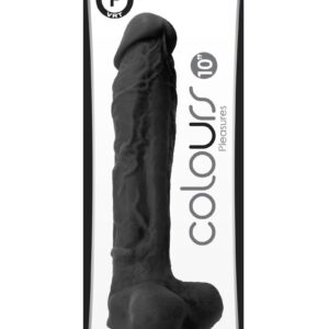 Colours Pleasures Silicone Dildo 10in - Black