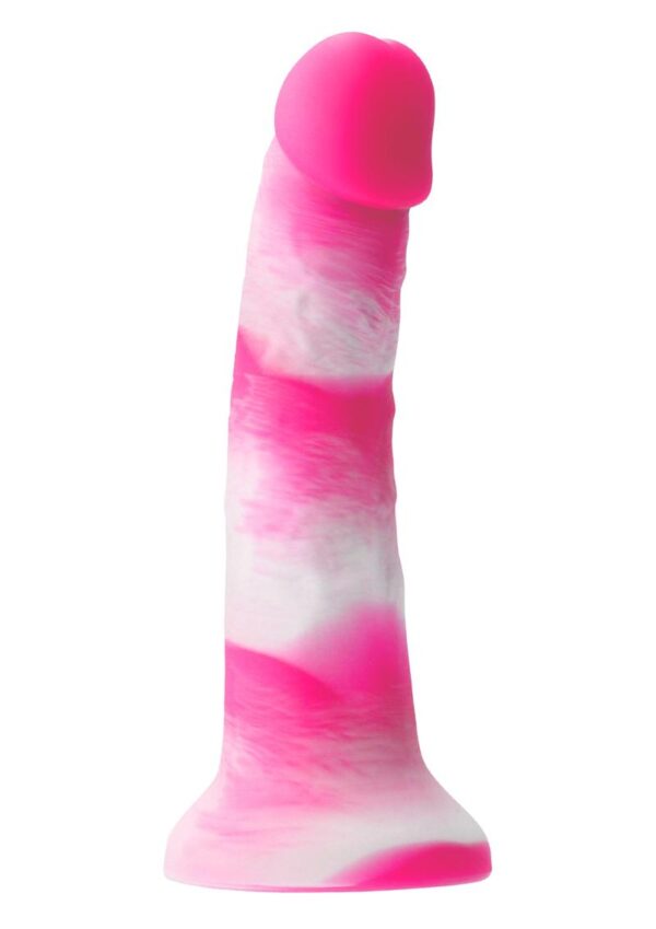 Colours Pleasures Yum Yum Silicone Dildo 7in - Pink/White - Image 2