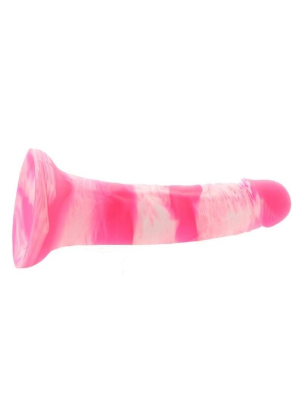 Colours Pleasures Yum Yum Silicone Dildo 7in - Pink/White - Image 3