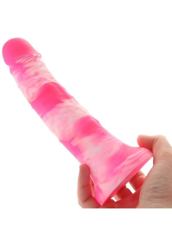 Colours Pleasures Yum Yum Silicone Dildo 7in - Pink/White - Image 4