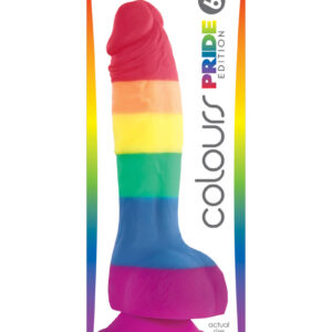 Colours Pride Edition Silicone Dildo 6in - Rainbow