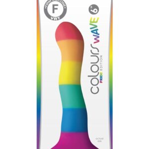 Colours Pride Edition Wave Silicone Dildo 6in - Rainbow