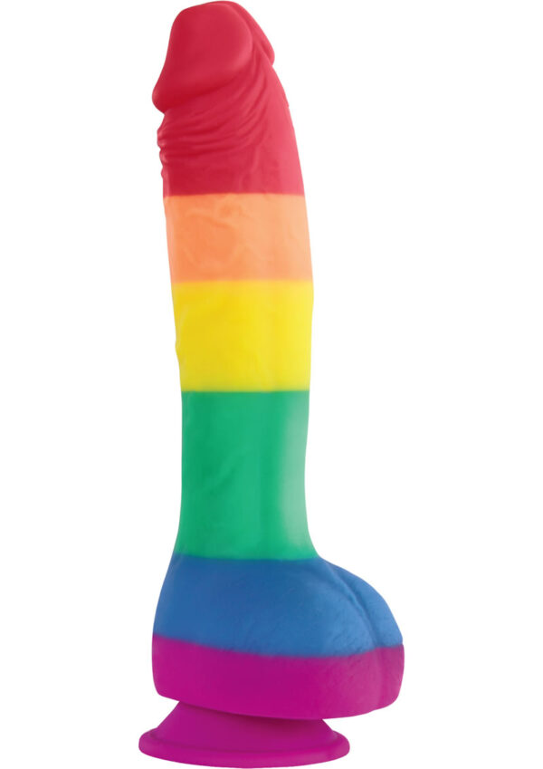 Colours Pride Edition Silicone Dildo 8in - Rainbow - Image 2