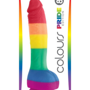 Colours Pride Edition Silicone Dildo 8in - Rainbow