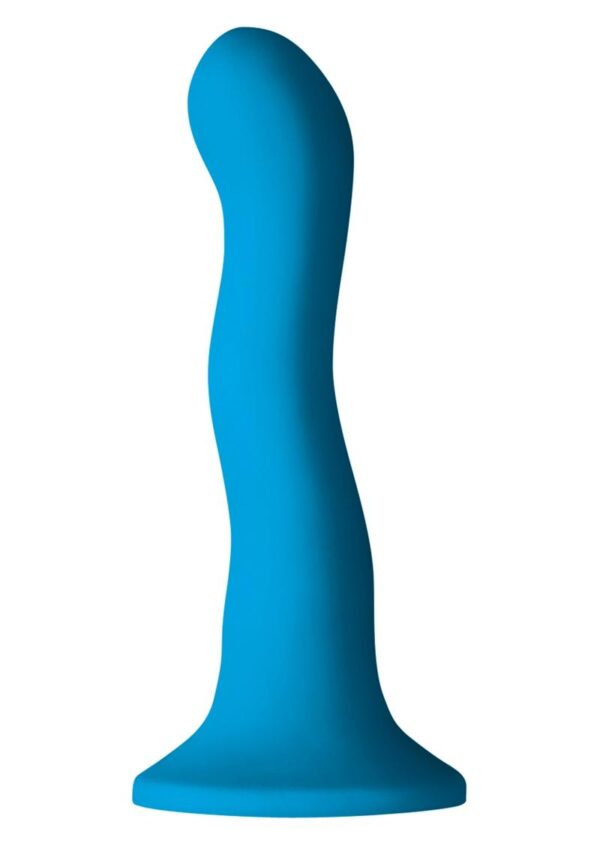 Colours Pleasures Wave Silicone Dildo 6in - Blue - Image 2