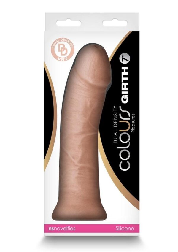 Colours Dual Density Girth Silicone Dildo 7in - Vanilla - Image 4