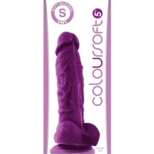 Coloursoft Silicone Dildo 5in - Purple