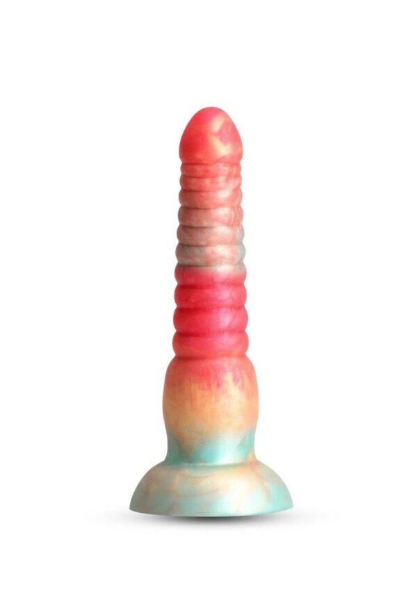 Colours Stacked Silicone Dildo 6in - Red/Gold - Image 2