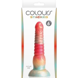 Colours Stacked Silicone Dildo 6in - Red/Gold