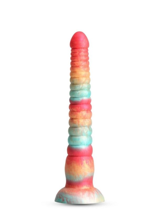 Colours Stacked Silicone Dildo 9in - Red/Gold - Image 2
