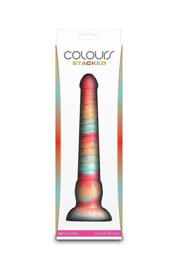 Colours Stacked Silicone Dildo 9in - Red/Gold - Image 4