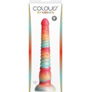 Colours Stacked Silicone Dildo 9in - Red/Gold