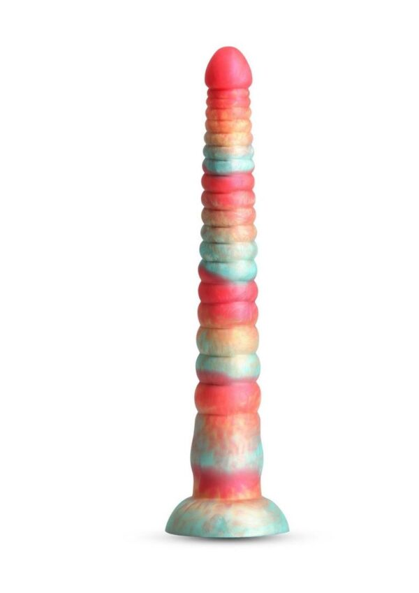 Colours Stacked Silicone Dildo 12in - Red/Gold - Image 2