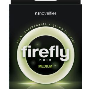 Firefly Halo Medium Silicone Cock Ring Glow In The Dark - Clear