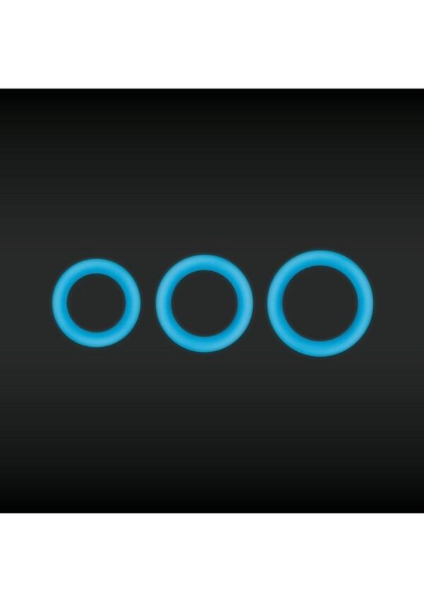 Firefly Halo Large Silicone Cock Ring Glow In The Dark - Blue - Image 4