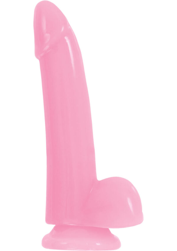 Firefly Smooth Dong Dildo Glow In The Dark 5in - Pink - Image 2