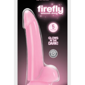 Firefly Smooth Dong Dildo Glow In The Dark 5in - Pink