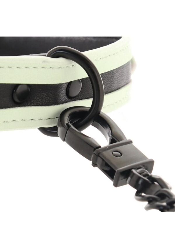 GLO Bondage Glow In The Dark Collar and Leash - Green - Image 4