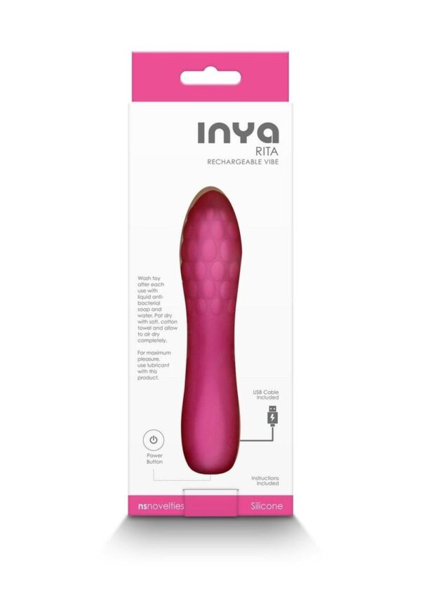 Inya Rita Rechargeable Silicone Vibrator - Pink - Image 4