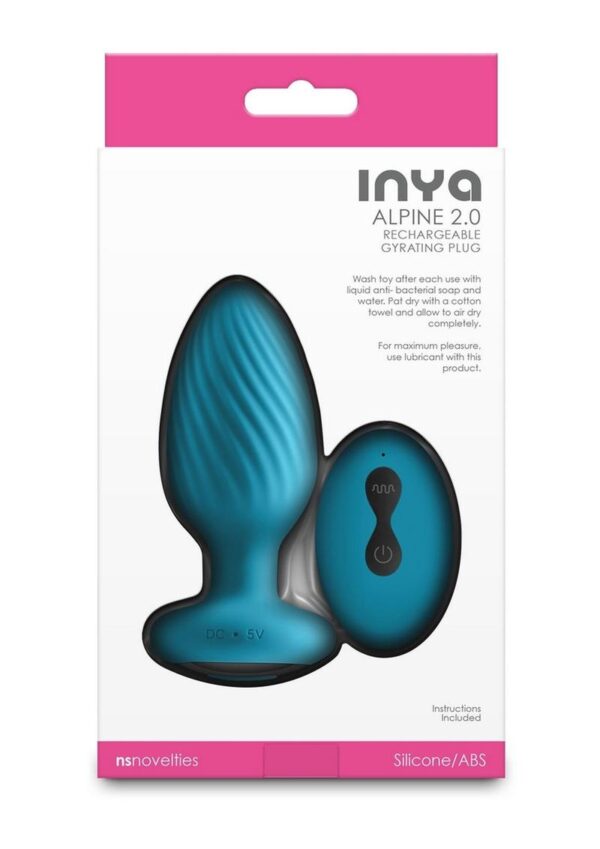 Inya Alpine 2.0 Rechargeable Silicone Anal Plug with  Remote Control - Teal - Image 4