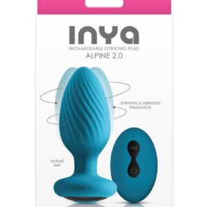 Inya Alpine 2.0 Rechargeable Silicone Anal Plug with  Remote Control - Teal