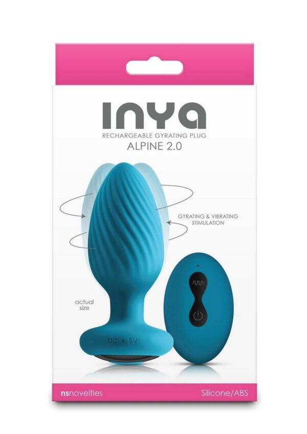 Inya Alpine 2.0 Rechargeable Silicone Anal Plug with  Remote Control - Teal