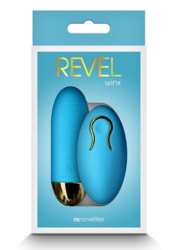 Revel Winx Rechargeable Silicone Bullet with Remote Control - Blue - Image 4