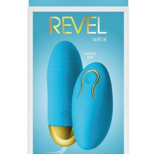 Revel Winx Rechargeable Silicone Bullet with Remote Control - Blue