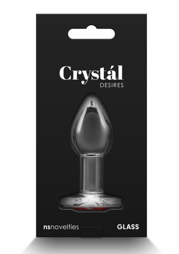 Crystal Desires Red Heart Glass Anal Plugs - Small - Image 4