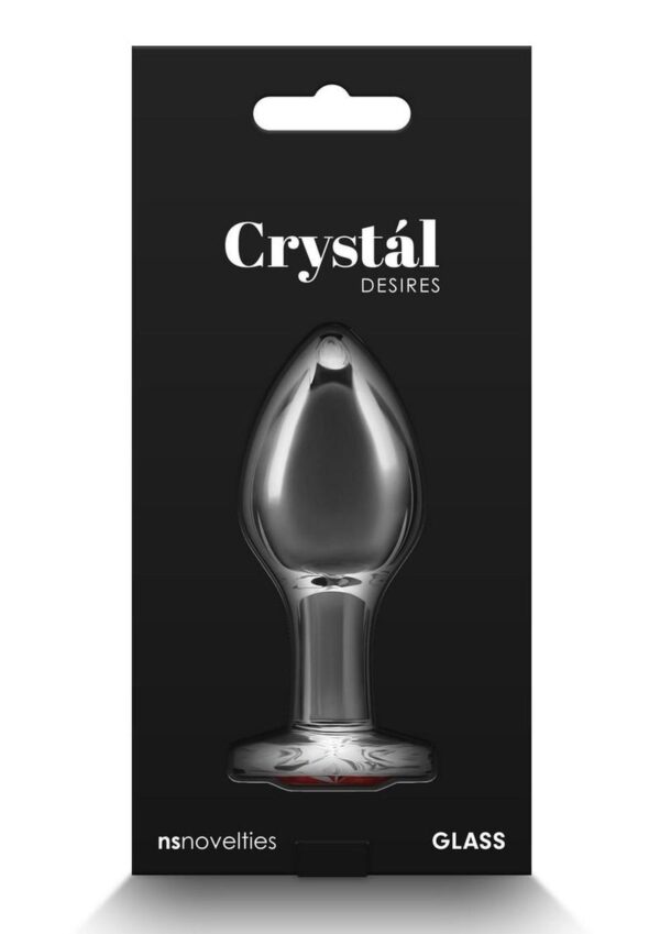 Crystal Desires Red Heart Glass Anal Plugs - Medium - Image 4