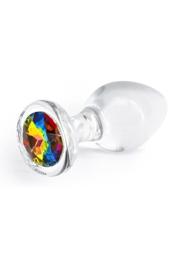 Crystal Desires Rainbow Gem Glass Anal Plugs - Medium - Image 2