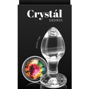Crystal Desires Rainbow Gem Glass Anal Plugs - Medium
