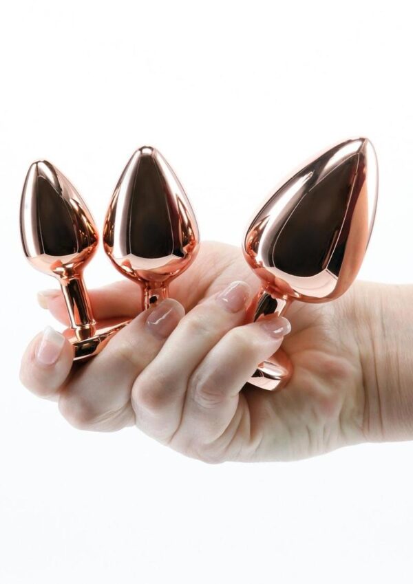 Rear Assets Aluminum Anal Plug Trainer Kit (3 pieces) - Rose Gold/Pink - Image 3