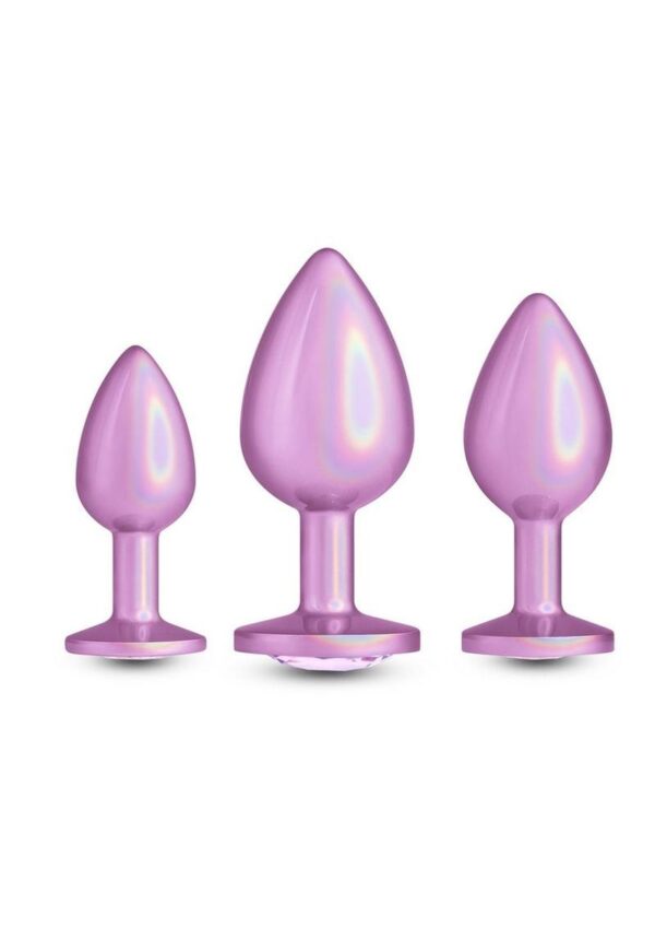 Rear Assets Trainer Chrome Plated Anal Plugs Kit (3pc Set) - Iridescent Pink - Image 2