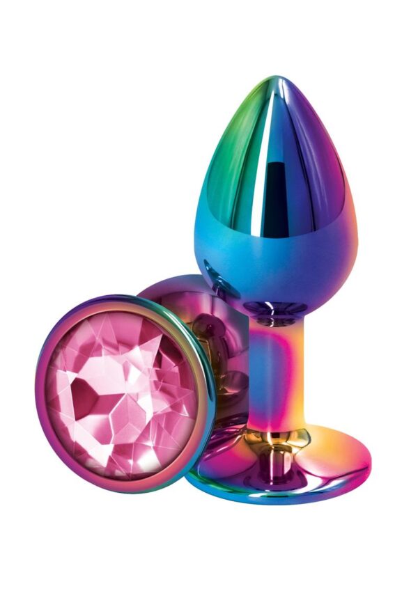 Rear Assets Multicolor Anal Plug - Small - Pink - Image 2