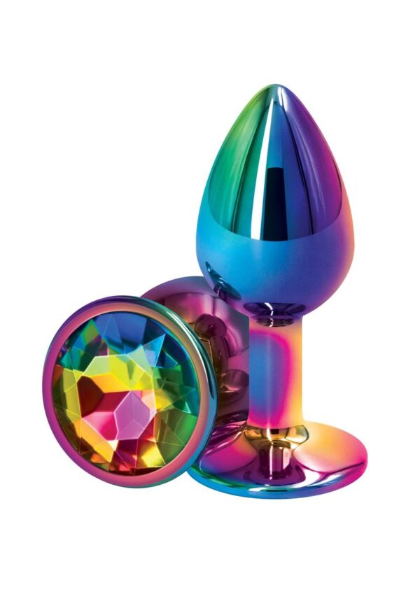 Rear Assets Multicolor Anal Plug - Small - Rainbow - Image 2