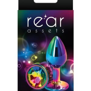Rear Assets Multicolor Anal Plug - Small - Rainbow