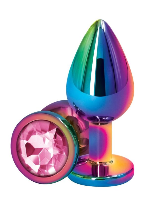 Rear Assets Multicolor Anal Plug - Med - Pink - Image 2